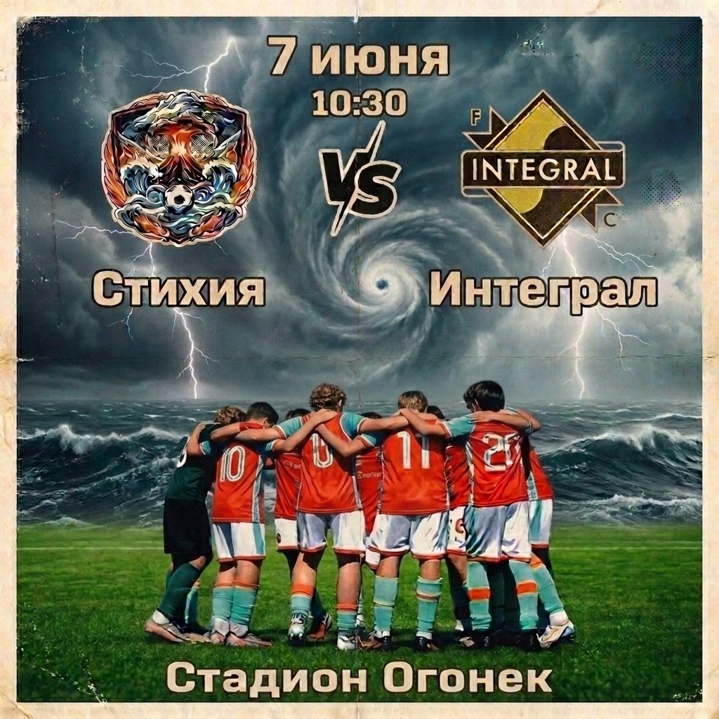 Стихия — Интеграл, 7 июня, 10:30, Стадион Огонёк